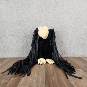 Vintage Kamar‎ Plush Vulture Bird Black Ribbon Fringe Wings Handcrafted Taiwan